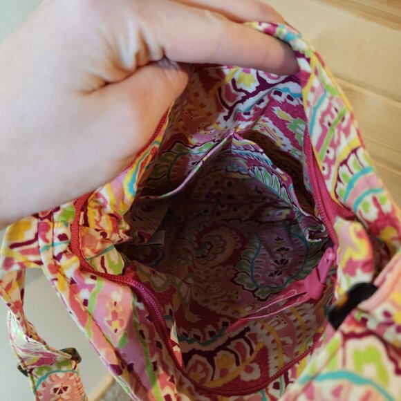 Vintage Vera Bradley Quilted Crossbody Bag – Pink Paisley Floral Print - Picture 8 of 10